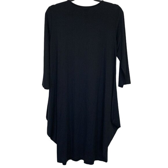 Pure Essence Dress Womens Small Black Asymmetrical Hem Lagenlook Bamboo Stretch - Picture 2 of 8
